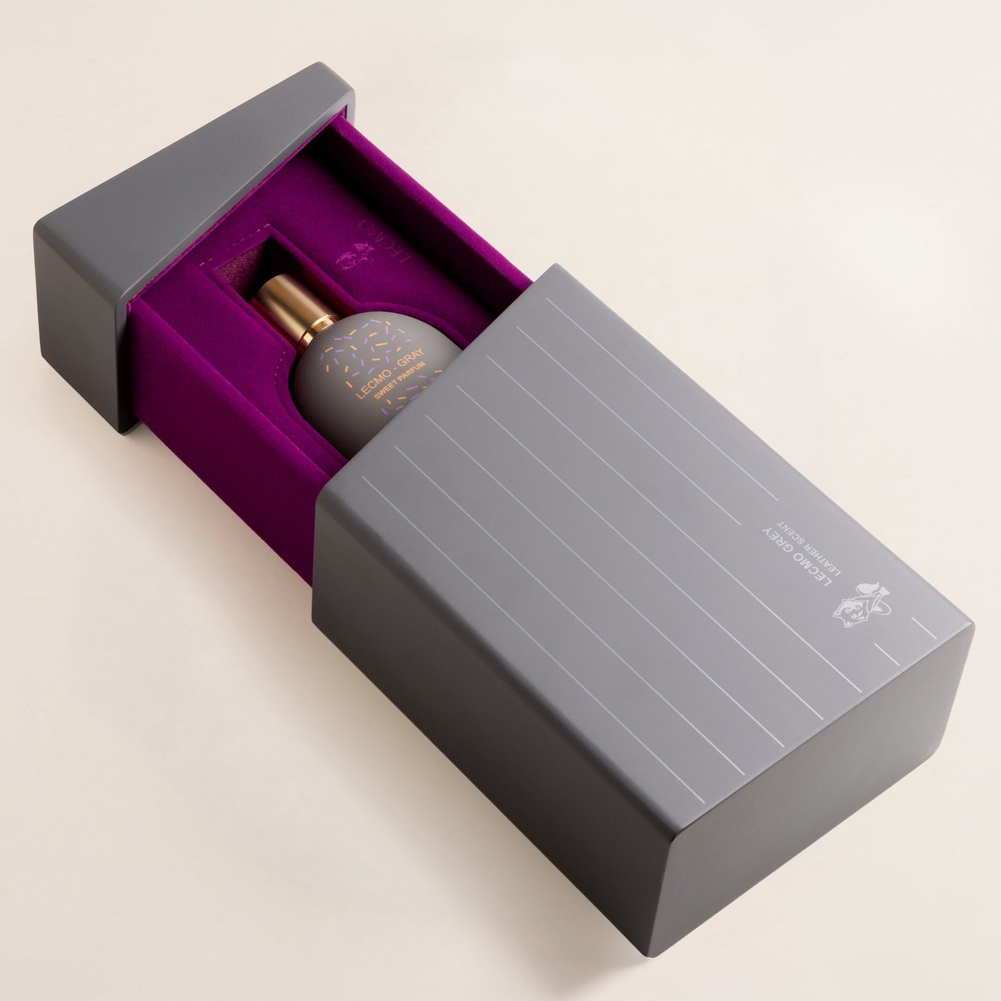 Lecmo Gray Sweet com flip box aberta
