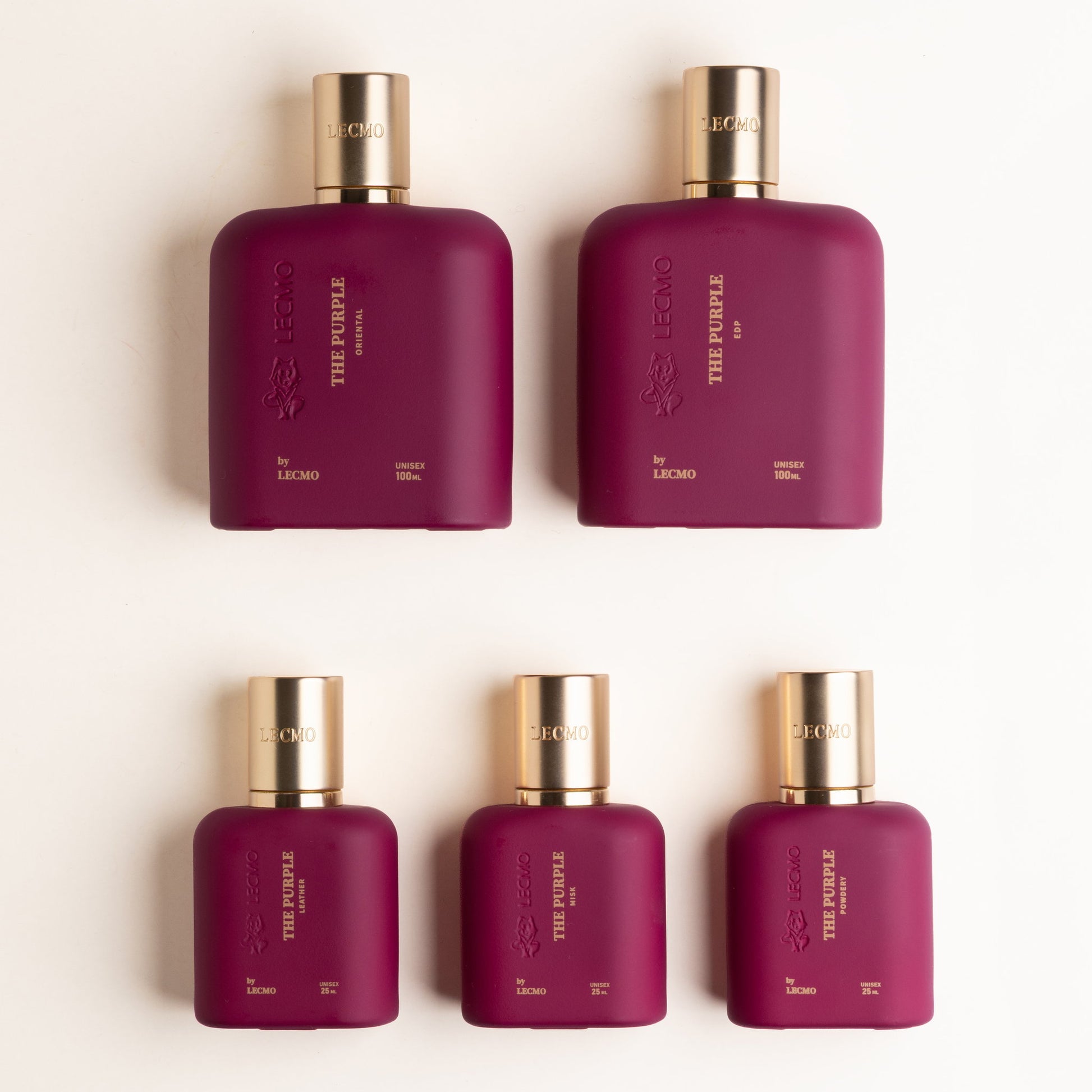 Lecmo The Purple Collection, cinco criações somando 275 ml