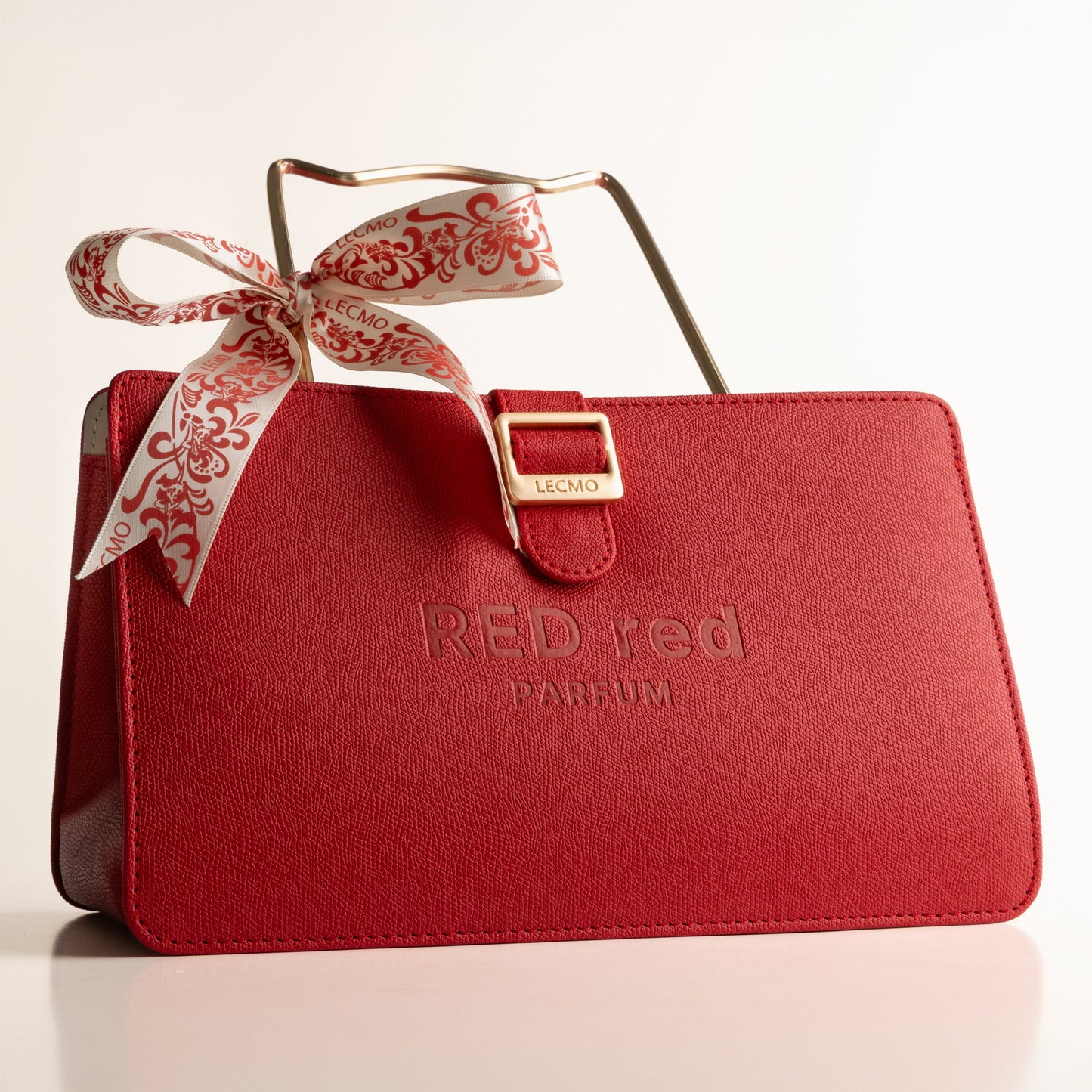 Lecmo Red Red Lady Bag fechada com laço